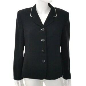 Garfield Marks White Black Contrast Minimalist Classic Dress Blazer Jacket 14P